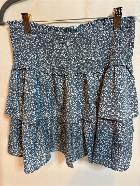 eesome Dresses & Skirts - eesome Blue Printed Tiered Skirt